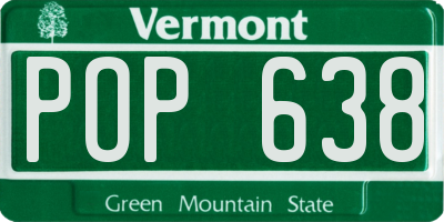 VT license plate POP638