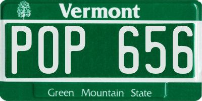 VT license plate POP656
