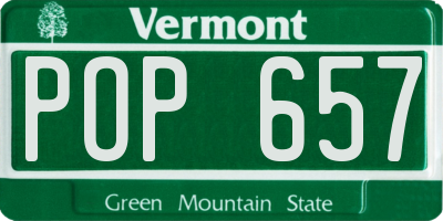 VT license plate POP657