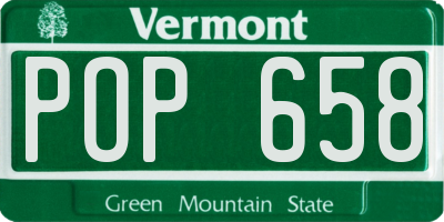 VT license plate POP658