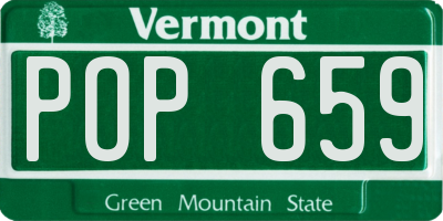 VT license plate POP659
