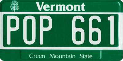 VT license plate POP661