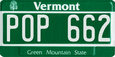 VT license plate POP662