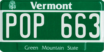VT license plate POP663