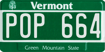 VT license plate POP664