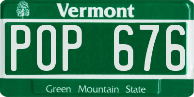 VT license plate POP676