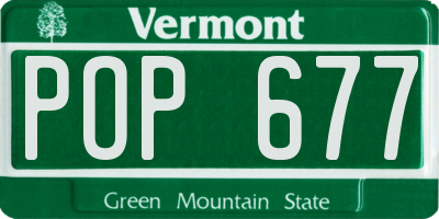VT license plate POP677