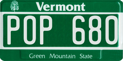 VT license plate POP680