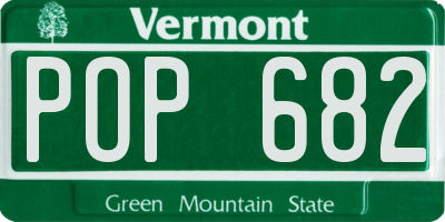 VT license plate POP682