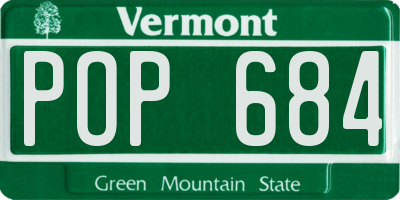 VT license plate POP684