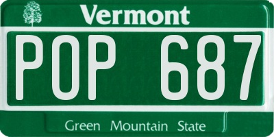 VT license plate POP687
