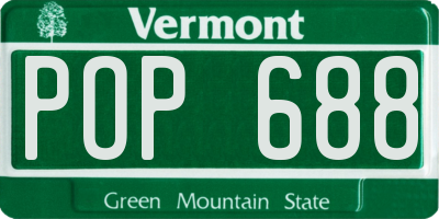 VT license plate POP688
