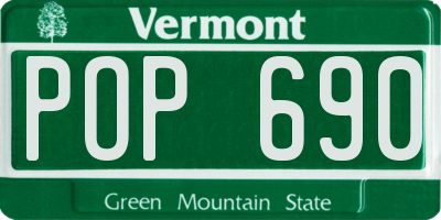 VT license plate POP690