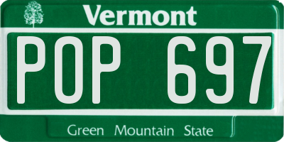 VT license plate POP697