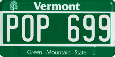 VT license plate POP699
