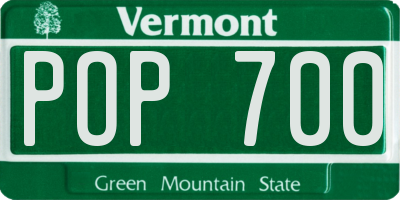 VT license plate POP700