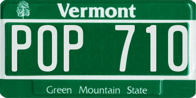 VT license plate POP710