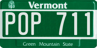 VT license plate POP711