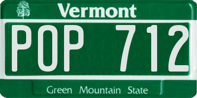 VT license plate POP712