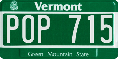 VT license plate POP715