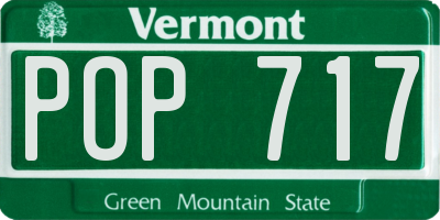 VT license plate POP717