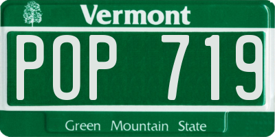 VT license plate POP719