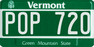 VT license plate POP720