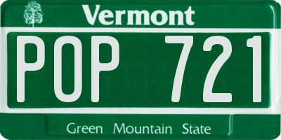 VT license plate POP721