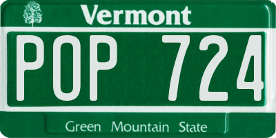 VT license plate POP724