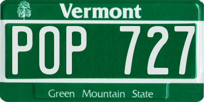VT license plate POP727