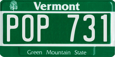 VT license plate POP731