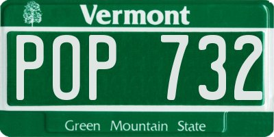 VT license plate POP732