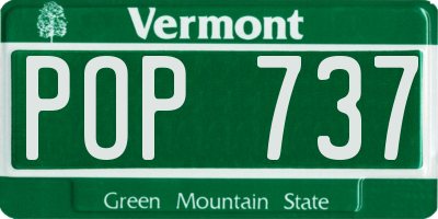 VT license plate POP737