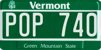 VT license plate POP740