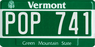VT license plate POP741