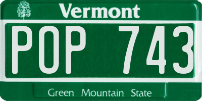 VT license plate POP743