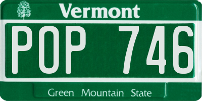 VT license plate POP746