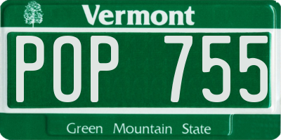 VT license plate POP755