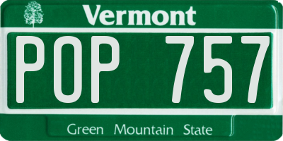 VT license plate POP757