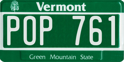 VT license plate POP761