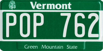 VT license plate POP762