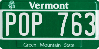 VT license plate POP763