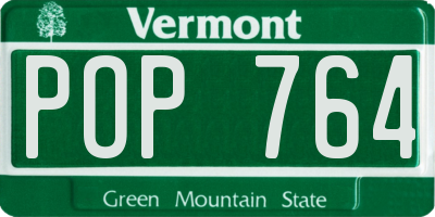 VT license plate POP764