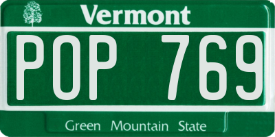 VT license plate POP769