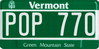 VT license plate POP770
