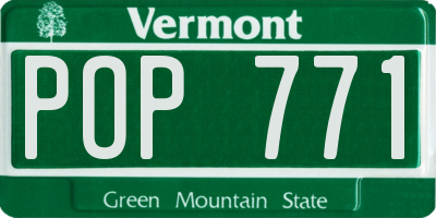 VT license plate POP771