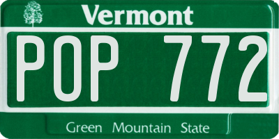 VT license plate POP772