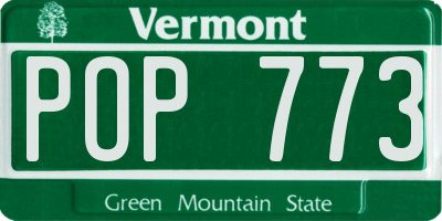VT license plate POP773
