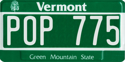 VT license plate POP775