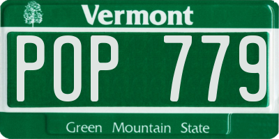 VT license plate POP779